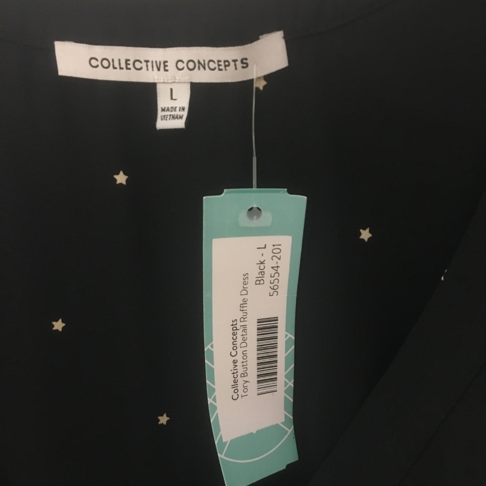 Collective Concept Tory Button Detail Ruffle Dress - Picture 2 of 4